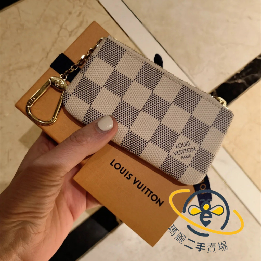 LV 路易威登 N62659 白色 白格 格子 棋盤格 拉鏈式零錢包 鑰匙包 錢包 手拿包