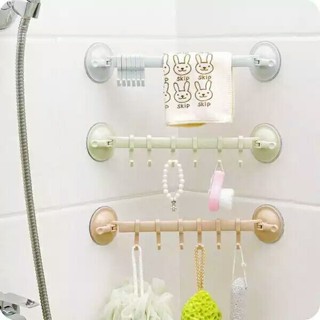 浴室用品✨免打孔置物架廚房浴室吸盤毛巾架衛生間壁掛收納架 衛生間專用