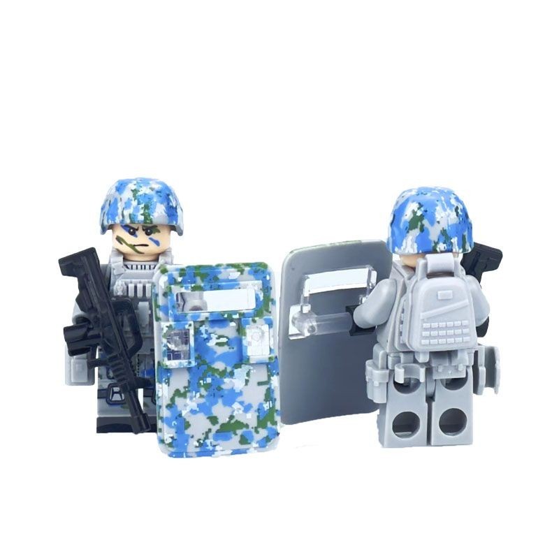 積木 玩具 兼容樂高 積木 人仔軍事迷彩特種兵特警警察小人偶拼裝益智玩具模型