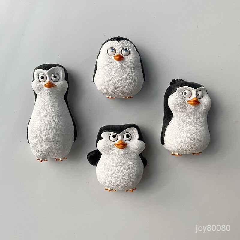 【限時搶購💥】馬達加斯加的企鵝冰箱貼個性創意3d立體網紅可愛卡通動漫樹脂裝飾