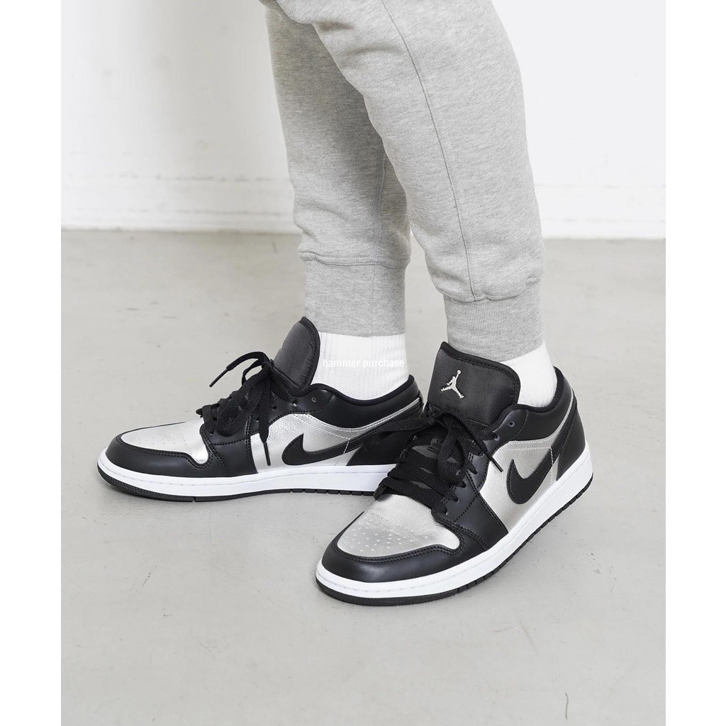 Nike Air Jordan 1 Low 黑銀 經典休閒運動滑板鞋 DA5551-001男女鞋