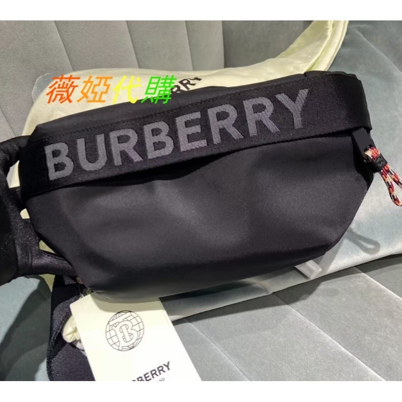 BURBERRY 博柏利 ECONYL® Sonny 黑色 腰包 胸口包 斜肩包 80256681 二手奢品