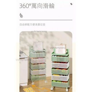 旋轉置物架 廚房置物架落地 加厚抽屜式收納櫃 水果傢用邊櫃 儲物櫃 臥室零食櫃 帶輪落地床頭移動
