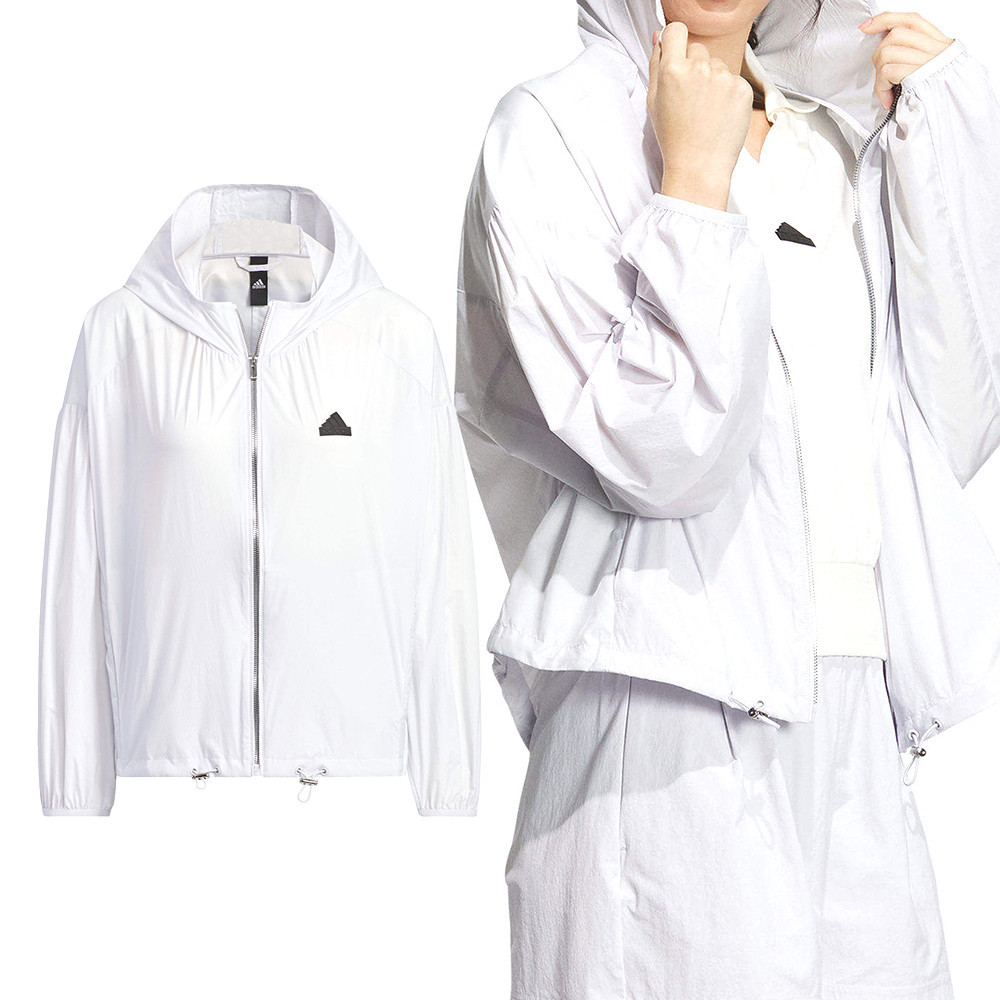 Adidas Tech UPF HD JKT 女款 灰白色 連帽 風衣 運動 訓練 輕盈 簡約 舒適 外套 IM8835