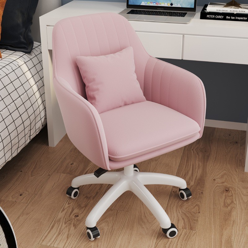 網紅電腦椅子傢用舒適久坐凳子臥室靠背女生書桌宿捨粉色電競辦公