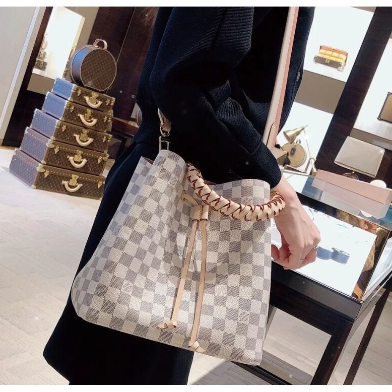 小餅二手 LV LOUIS VUITTON20新NÉONOÉ MM 棋盤格編織手提水桶包 N40344 （+實拍）