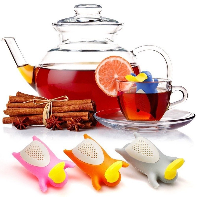 鴨嘴獸泡茶器 食品級硅膠茶漏創意 可愛茶濾茶具萌萌卡通矽膠茶隔器