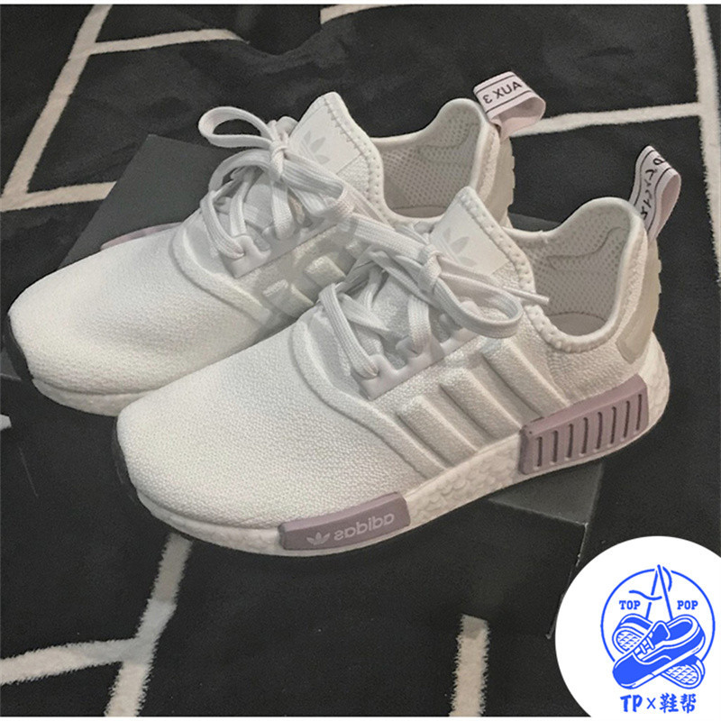 -Adidas NMD R1 白粉 薰衣草紫 BD8024 慢跑鞋