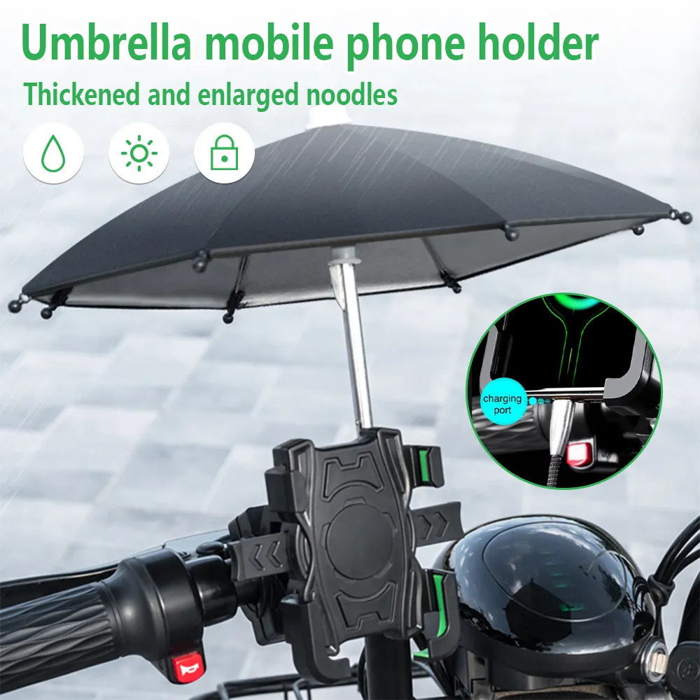 ⊿有車族♣摩托車雨傘遮陽防水防曬手機支架自行車摩托車後視鏡車把手機支架安裝雨傘手機支架