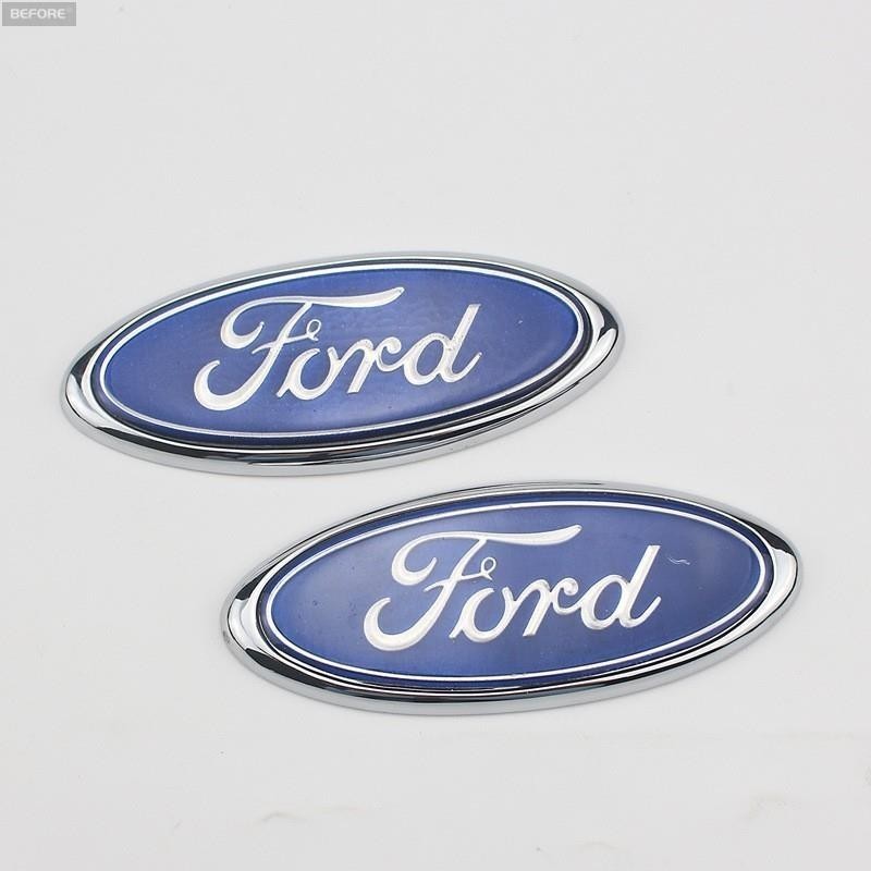 適用於適用於FORD前後標車貼LOGO 車尾標 機蓋標後尾箱中網標貼 適用於福特Focus Mondeo Fiesta