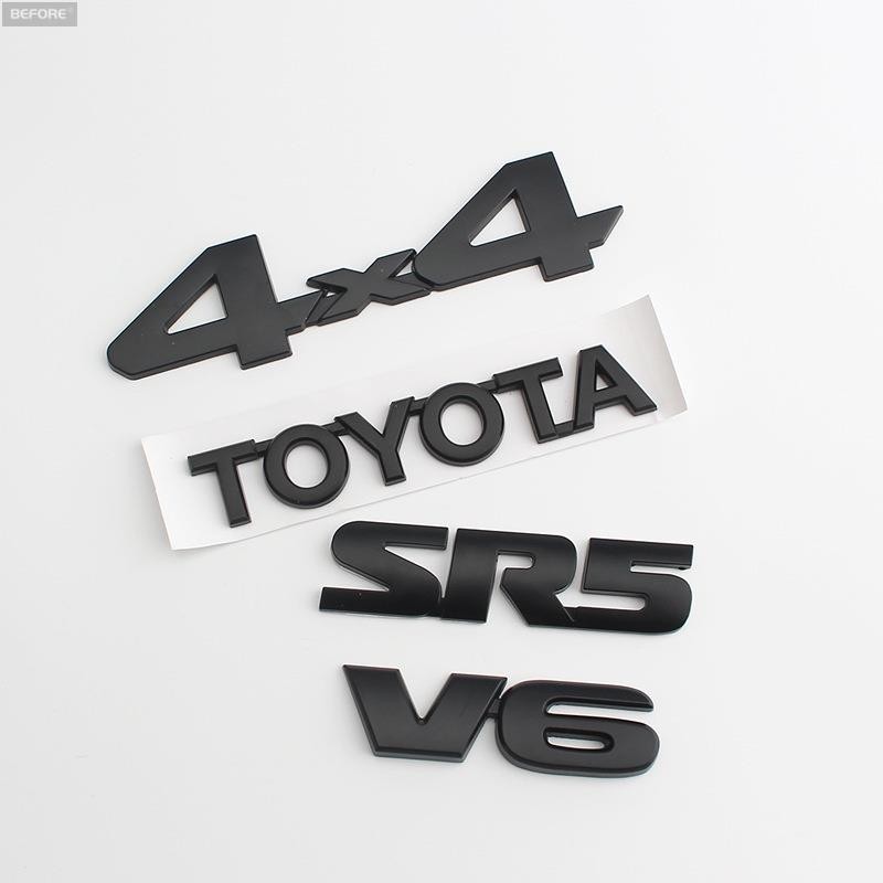 適用於豐田 Tacoma V6 SR4 4X4 後標誌後備箱徽章後標誌升級裝飾黑色字母標誌貼紙