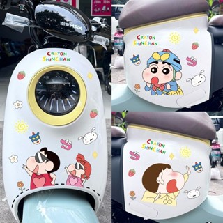 💞千禧百貨生活館💞 汽車百貨 汽車貼紙 電動車機車貼紙裝飾卡通可愛蠟筆小新車身虛線防水