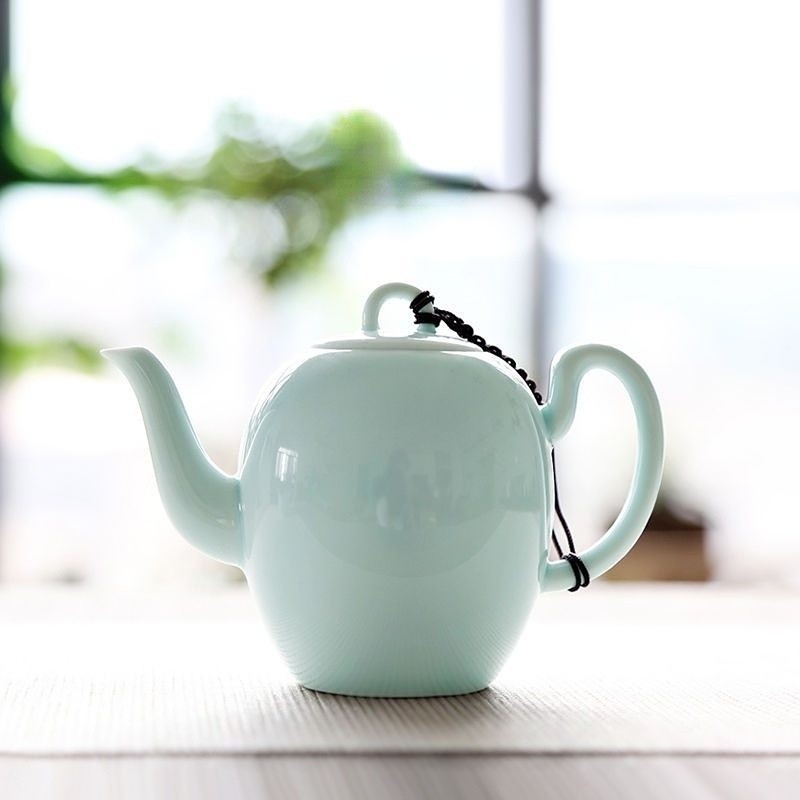 台灣出貨🐾陶瓷影青茶壺過濾泡茶壺大容量大號家用耐熱日式花茶單壺功夫茶具