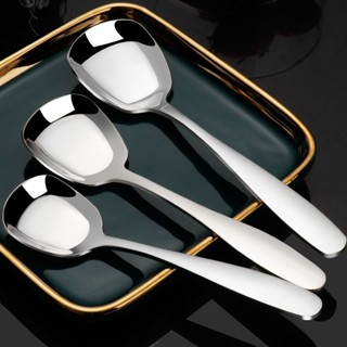 今日上新🎀網紅勺加厚不銹鋼勺子家用湯勺長柄創意可愛兒童學生吃飯湯匙調羹