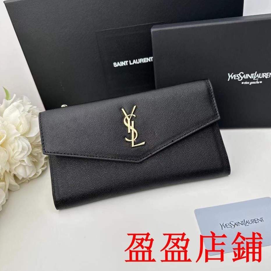 盈盈二手/YSL 聖羅蘭 Saint Laurent長夾 皮夾 錢包 錢夾鈔票夾卡夾卡包手包皮夾雙開牛皮手拿包2875