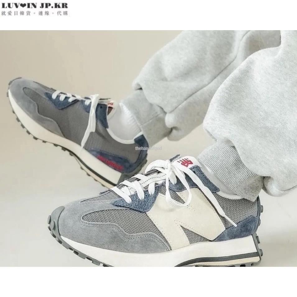 【日韓連線】New Balance 327 灰藍 藏青 NB327 李知恩 IU 男女休閒運動慢跑鞋 MS327MD