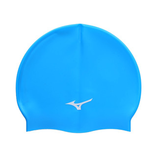 MIZUNO SWIM 矽膠泳帽(游泳 戲水 海邊 沙灘 美津濃「N2TWB55300-22」 天空藍白