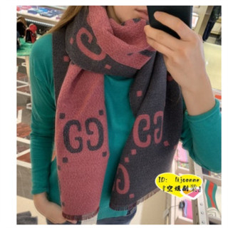 現貨二手 古馳 GUCCI 558007 特大GG LOGO 羊毛大圍巾 大披肩 190CM 專櫃全新