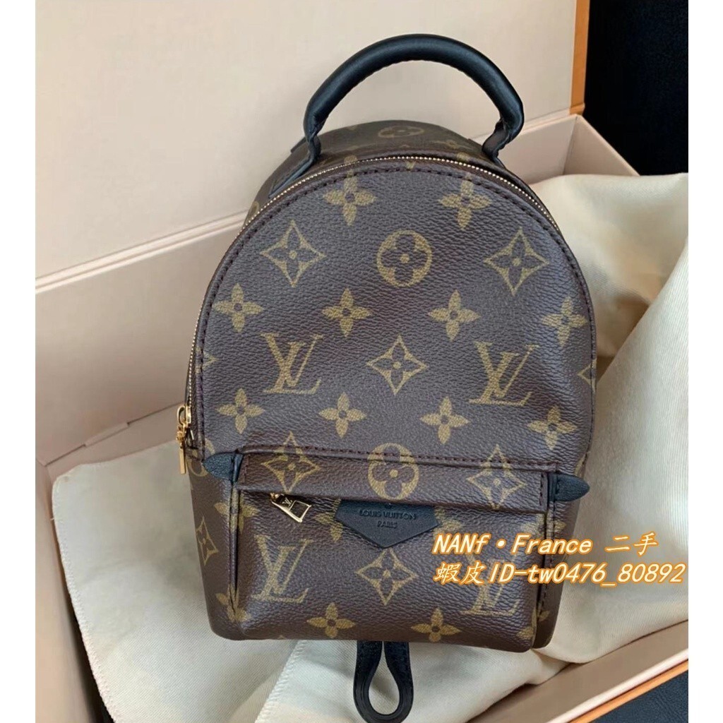 精品二手 LV 路易威登 PALM SPRINGS 迷你雙肩包/後背包 老花 肩背斜背包 m44873 實拍