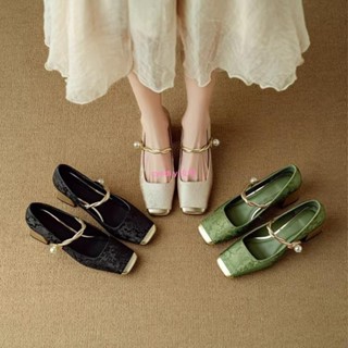 【女鞋】瑪麗珍高跟鞋2024年春夏新款復古氣質百搭法式粗跟方頭淺口單鞋女