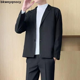 新款✨✨休閑西裝套裝男黑色韓版修身薄款西服西褲一套搭配帥氣上班制服男