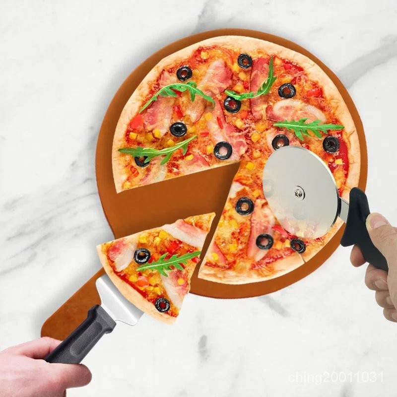 披薩刀滾刀披薩剷子不銹鋼圓形滾輪披薩切割器套裝烘焙工具全套 L3BU