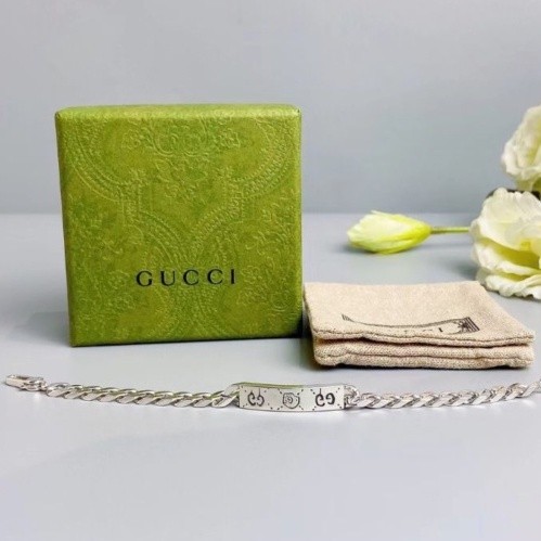 正品現貨 Gucci Ghost 925s 純銀 手錬 古巴鍊 455321 手鍊 手環 手鐲 +