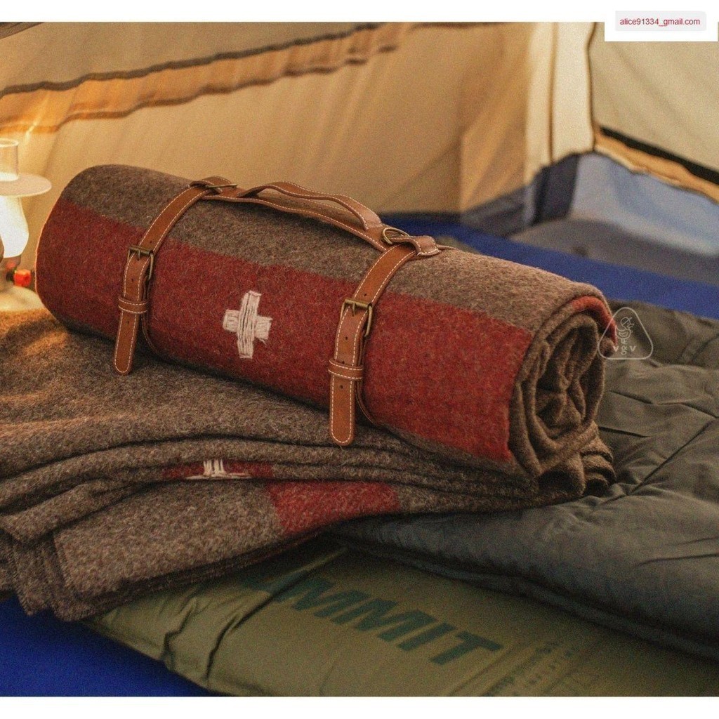 瑞士軍版羊毛毯復古野營毯瑞士毛毯瑞士軍毯露營便攜睡袋毯