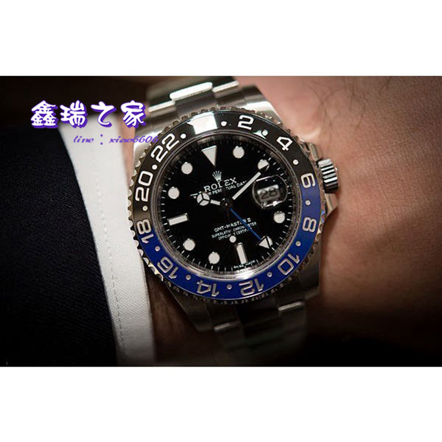 Rolex 勞力士 新款 116710 BLNR GMT-MASTER II 新款藍黑圈/40mm 男用機械腕錶