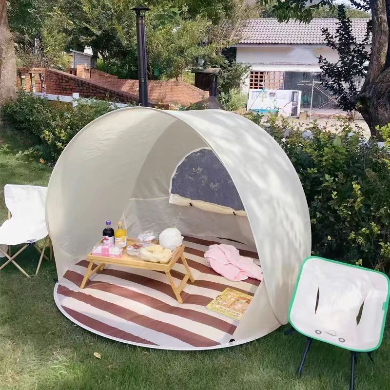 韓國INS便攜式兒童戶外露營帳篷超大空間玩沙遮陽篷室內遊戲屋 HTQG