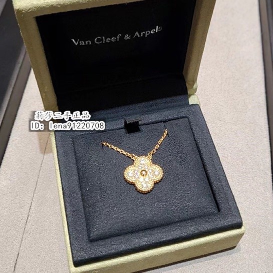 Van Cleef &amp; Arpels 梵克雅寶 四葉草項鏈 滿鑽項鏈 玫瑰金/黃金/白金 女生項鏈