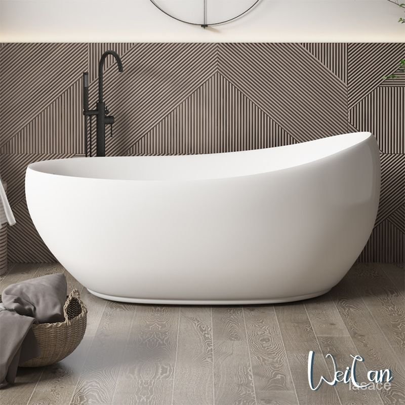 浴缸 橢圓形無縫獨立式浴缸 現代簡約獨立式成人浴缸網紅大靠背亞剋力保溫浴盆1.3-1.8米浴缸