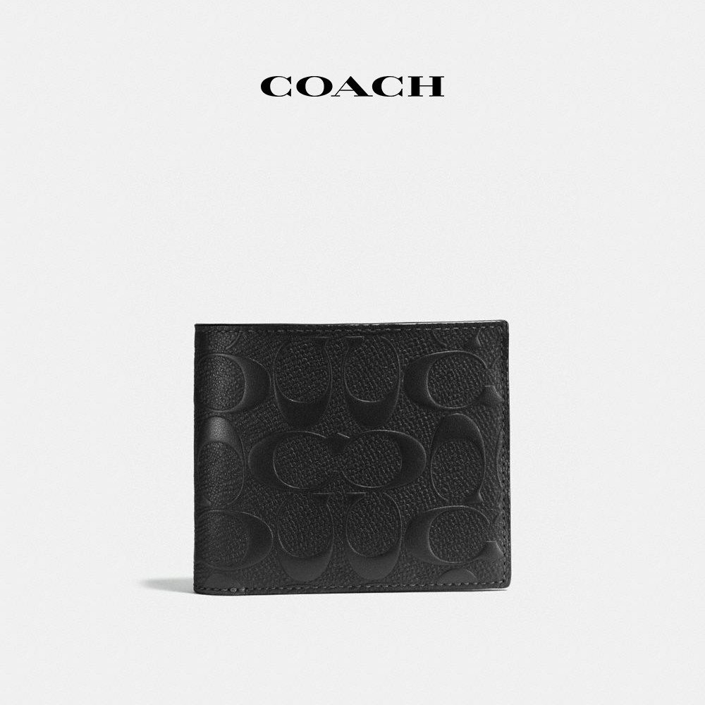 【COACH】經典Logo皮革三合一錢包-黑色(75371)｜官方直營