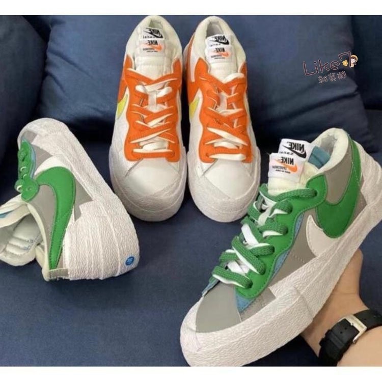 現貨 Sacai X Nike Blazer Low Dd1877-100 Dd1877-001 白橘/白綠