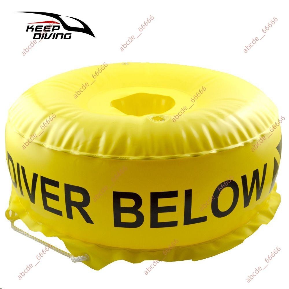 特價折扣&amp;PVC口吹充氣自由潛儲物浮球黃色潛水浮標海上信號警示定位警示SMB