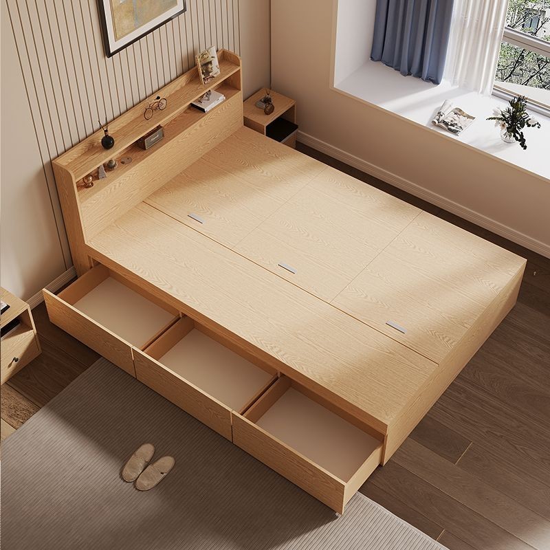 單人加大床架 雙人床限時下殺 好物上新 實木床 榻榻米1.2米板式雙人床1.5收納儲物床落地高箱床出租房1.8米抽屜