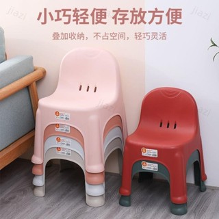 😀台灣熱賣😀 啞光兒童家用防滑凳子 塑膠加厚椅子 成人靠背客廳換鞋茶几簡約矮凳