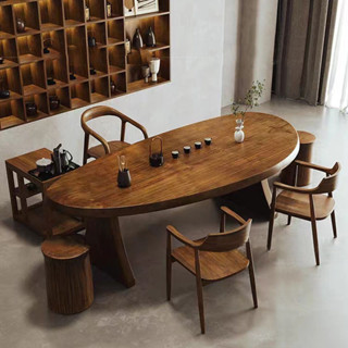 （訂金）實木茶桌椅組閤藝術泡茶桌異形茶臺現代簡約客廳傢用茶幾泡茶桌子