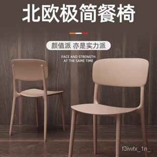 北歐塑料餐椅 塑膠椅凳 靠背現代書桌椅 塑膠椅子 奶茶店休閒椅 化妝椅 簡約傢用成人椅子 實木餐椅 咖啡椅 牛角椅