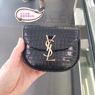 精品 聖羅蘭 YSL 634922 Monogram Kaia 黑色 腰包 側背包 鱷魚紋 斜挎包