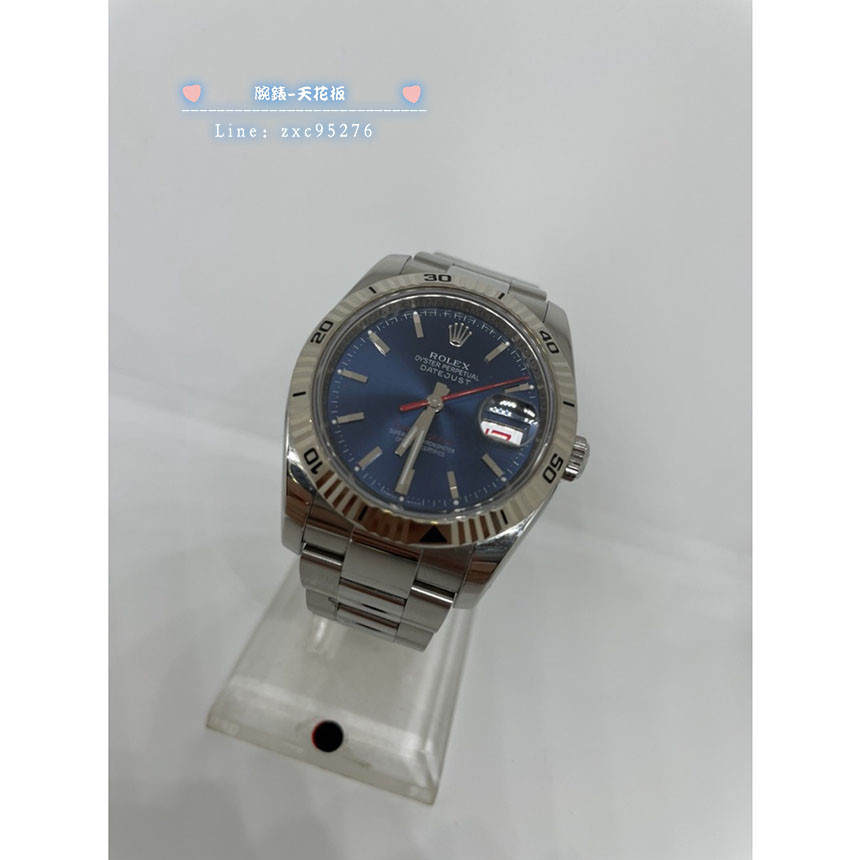 【W11661】勞力士腕錶 型:116264 爬山虎藍面紅針腕錶