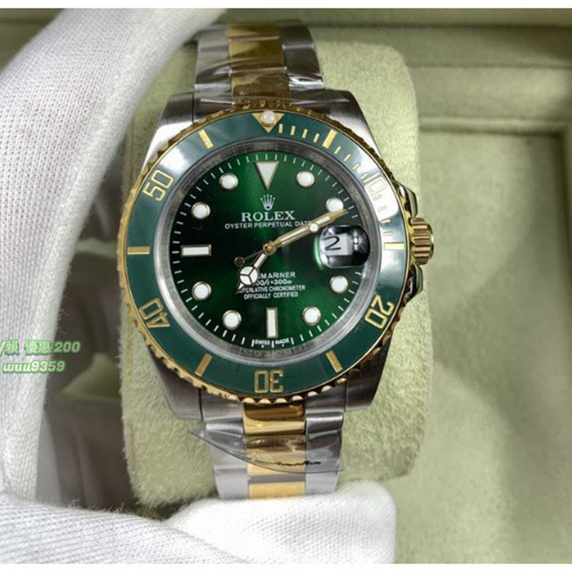 Rolex 勞力士 手錶 勞力士 潛航者型系列116613LB-97203 绿盤腕錶間金绿