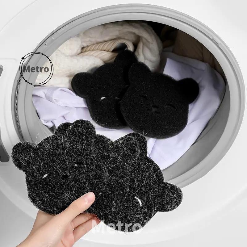 ⚡️24 H低價2 合 1 寵物脫毛器熊形洗衣球洗衣機棉絨捕手可重複使用衣服沙發貓狗毛髮清潔海綿