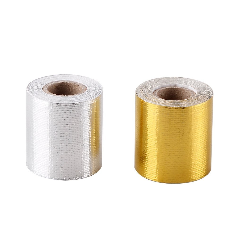 金色 鋁箔膠帶隔熱錫箔紙 耐高溫鋁箔纖維佈適用排氣管油煙機工業