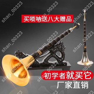 【艾楓精品屋】初學演奏嗩吶大小號全套D調d專業入門民族喇叭黑檀木烏木紅木吹奏 #00323