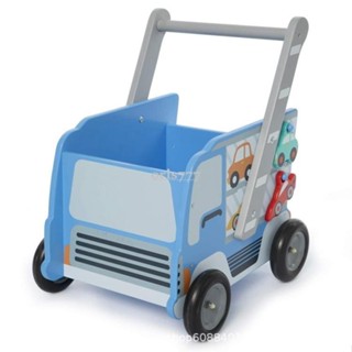 收納百貨 嬰兒木質手推車 多功能收納木質玩具 購物車玩具