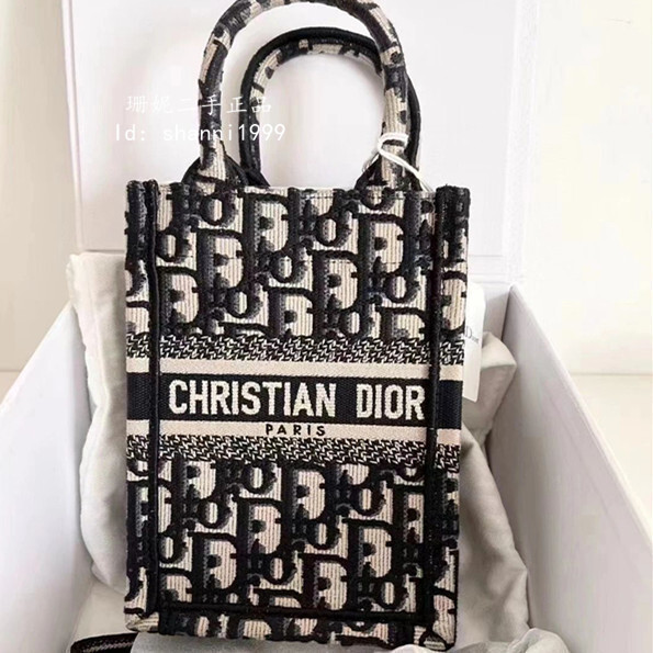 珊妮二手 DIOR 迪奧 BOOK TOTE 迷你 Oblique 刺繡手機袋 托特包 琴譜包 手提包 現貨