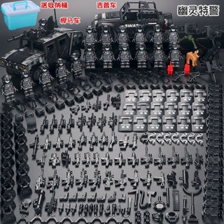 正品進口積木相容樂高lego相容樂高積木軍事人仔警察小人特種兵玩具兒童益智拼裝男孩子拼圖