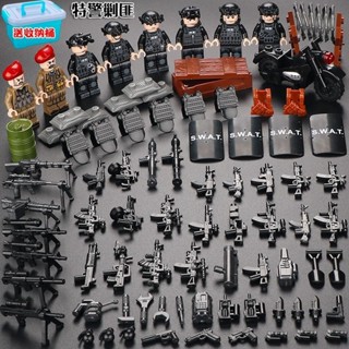 正品進口積木相容樂高lego相容樂高積木軍事人仔警察特警特種兵士兵兒童拼裝男孩子特價玩具