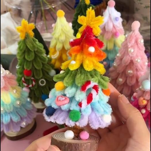 【臺灣-出貨】DIY聖誕樹創意手工扭扭棒聖誕節裝飾幼兒園學生手作材料包材料包